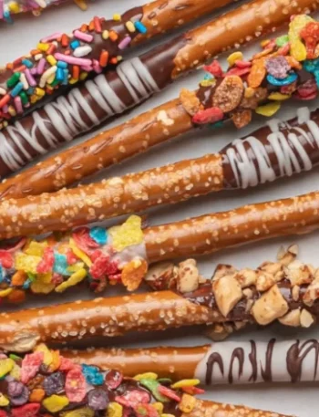 Easy Chocolate Dipped Pretzel Rods