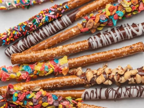 Easy Chocolate Dipped Pretzel Rods