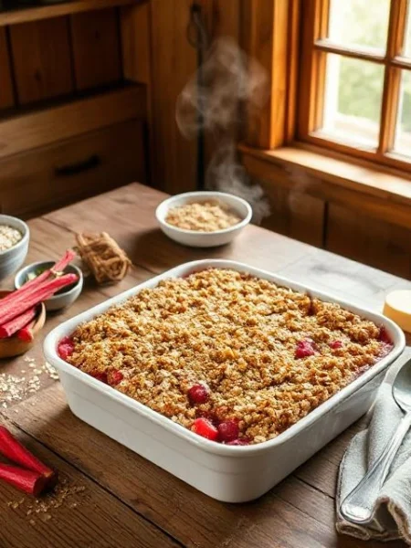 Old-Fashioned Oatmeal Rhubarb Crisp