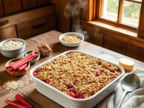 Old-Fashioned Oatmeal Rhubarb Crisp