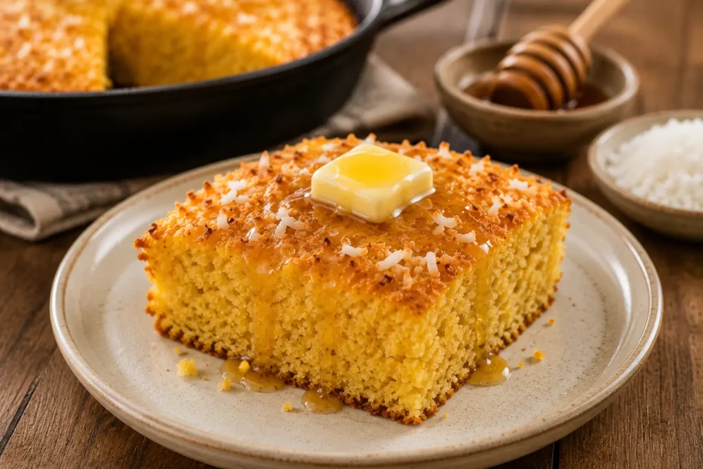 moist coconut cornbread