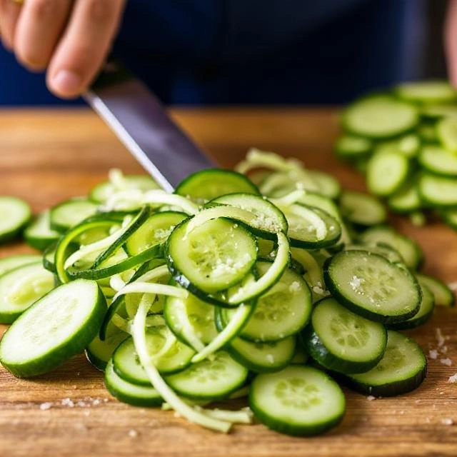 Preparing the Cucumbers