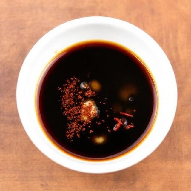 mix soy sauce, dark soy sauce, rice wine, sugar, vinegar, and chili flakes in a small bowl.