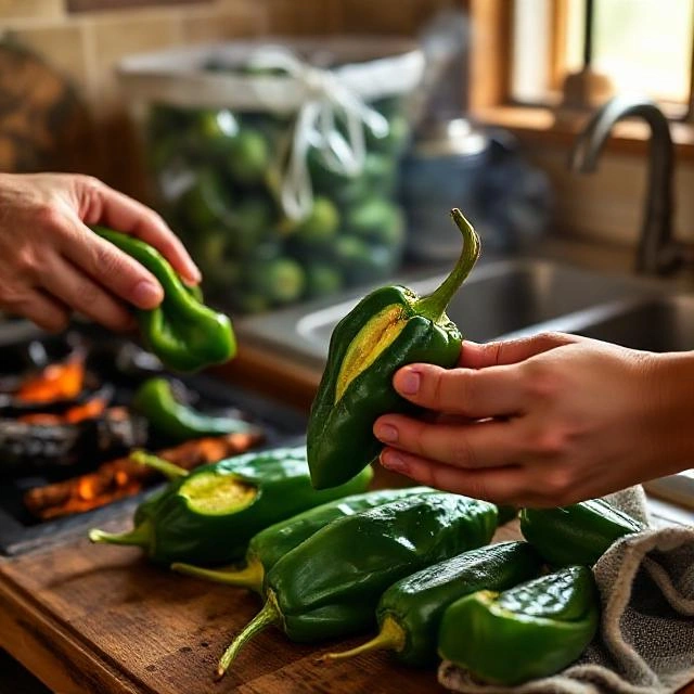 Preparing the Chiles