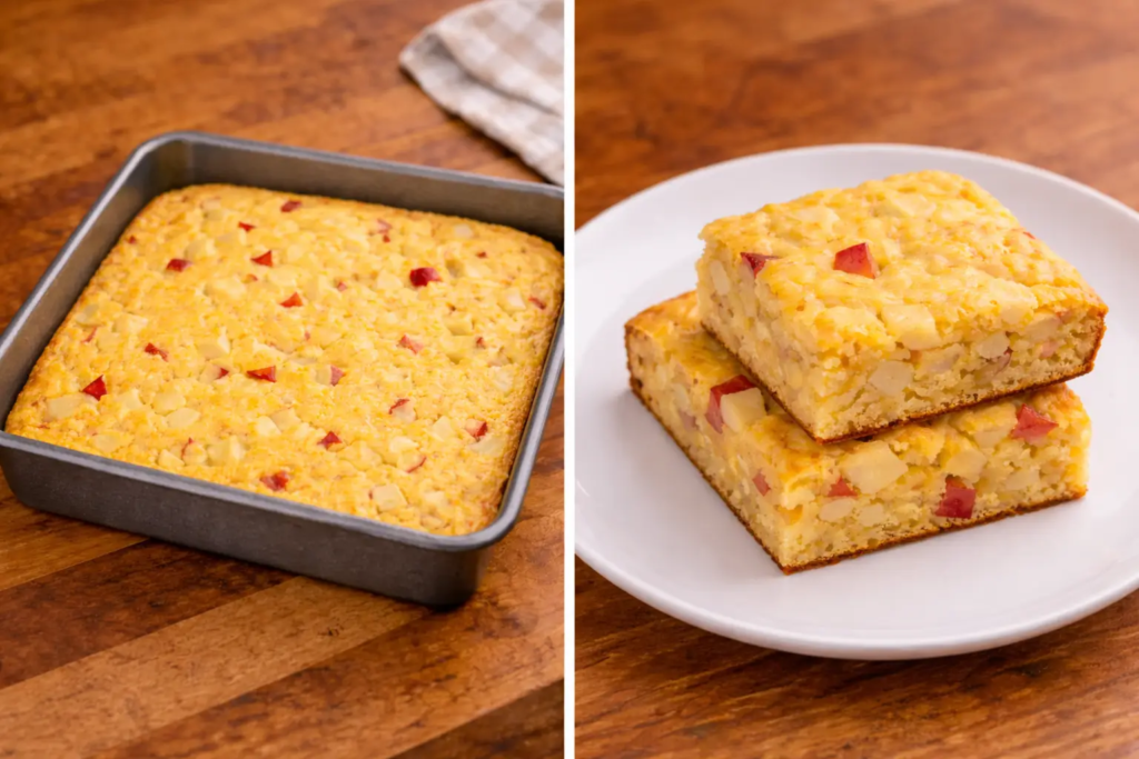 cutting into squares and serving. Apple Cinnamon Cornbread Recipe 