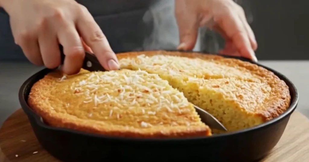 Cut and serve Coconut Cornbread