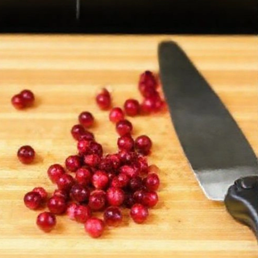 Rinse & Chop Cranberries