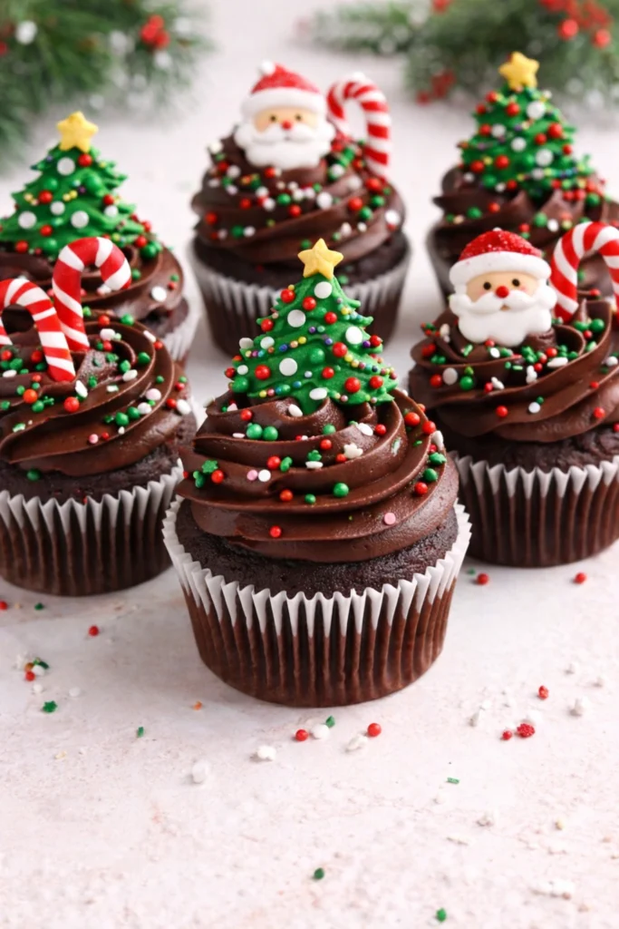 Chocolate Christmas Cupcakes