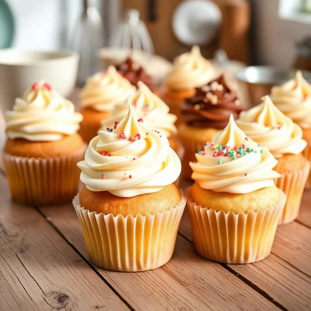 Vanilla Christmas Cupcakes