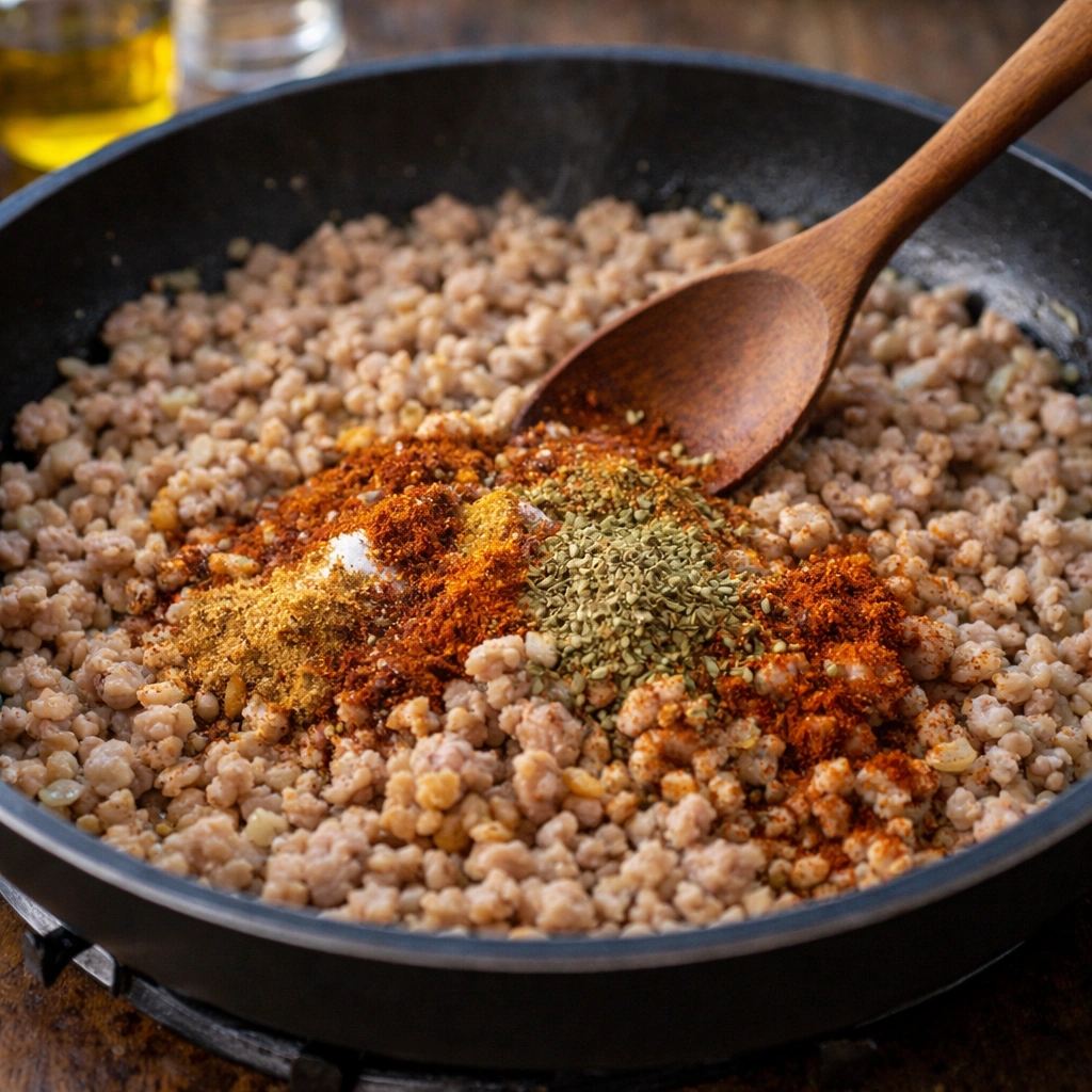 sprinkle the spice mixture evenly over the meat