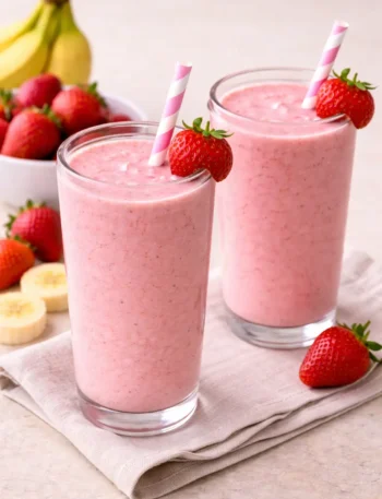 healthy strawberry smoothie for breakfast