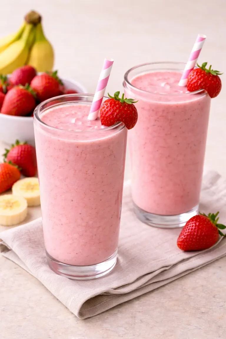 healthy strawberry smoothie for breakfast