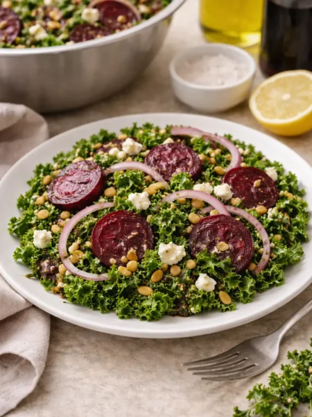 Easy Kale Beet Goat Cheese Salad