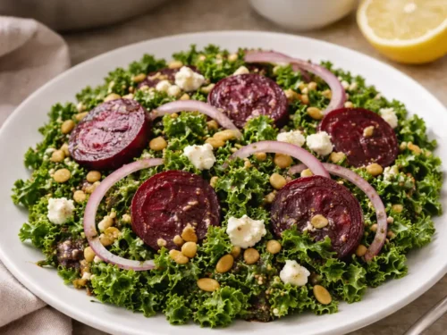 Easy Kale Beet Goat Cheese Salad