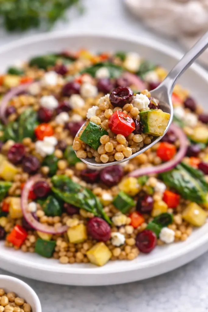 The Luna's Kitchen | Simple & Flavorful Warm Farro Salad Recipe You’ll Love Farro Salad Recipe