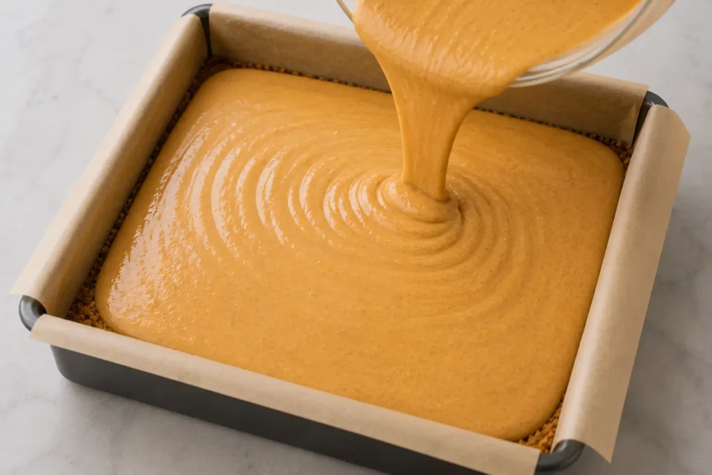Creating the Pumpkin Cheesecake Layer