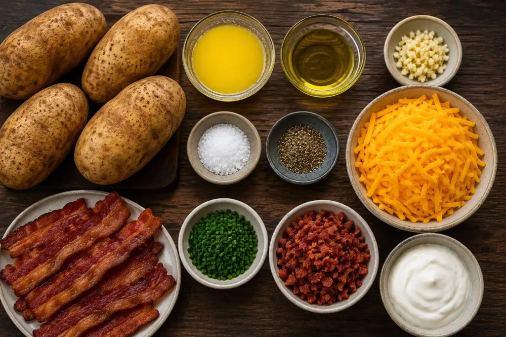 Ingredients of Bacon Hasselback Potatoes