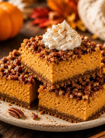 Pumpkin Pecan Cheesecake Bars