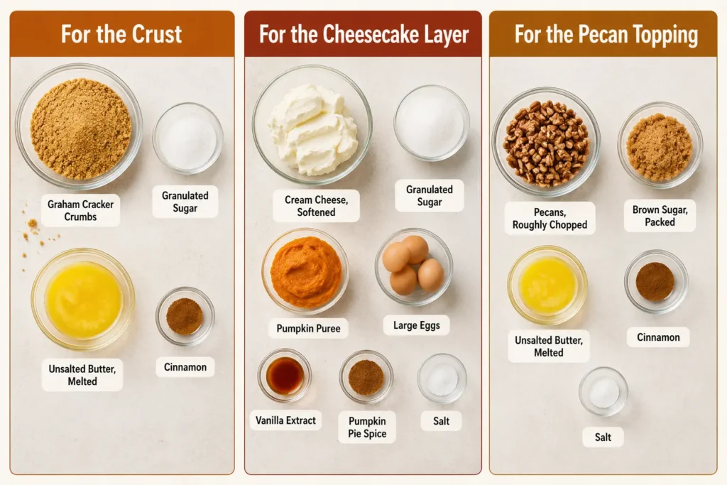 Pumpkin Pecan Cheesecake Ingredients image